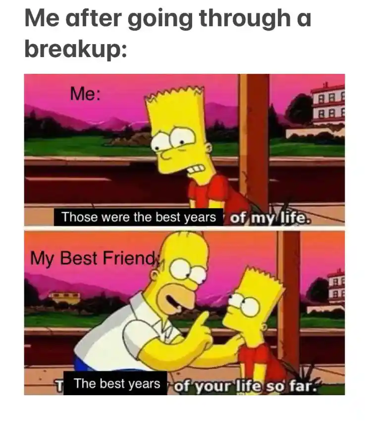 Breakup simpson meme friend comforts you
