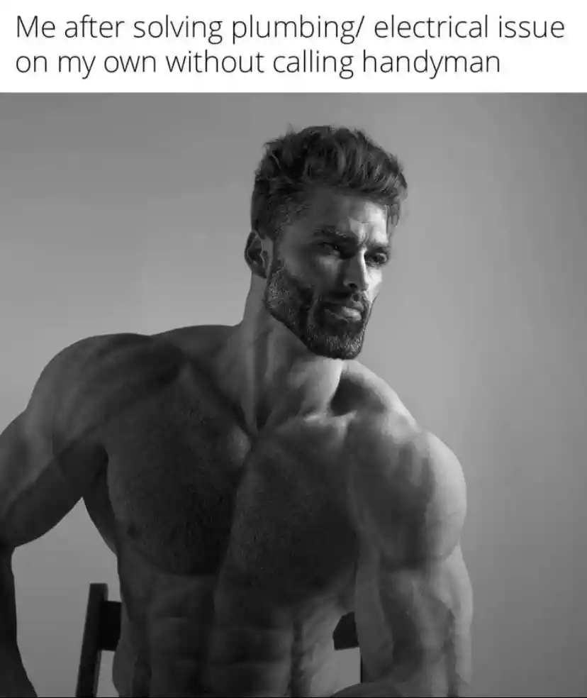 Self fixed home repair meme proud no handyman