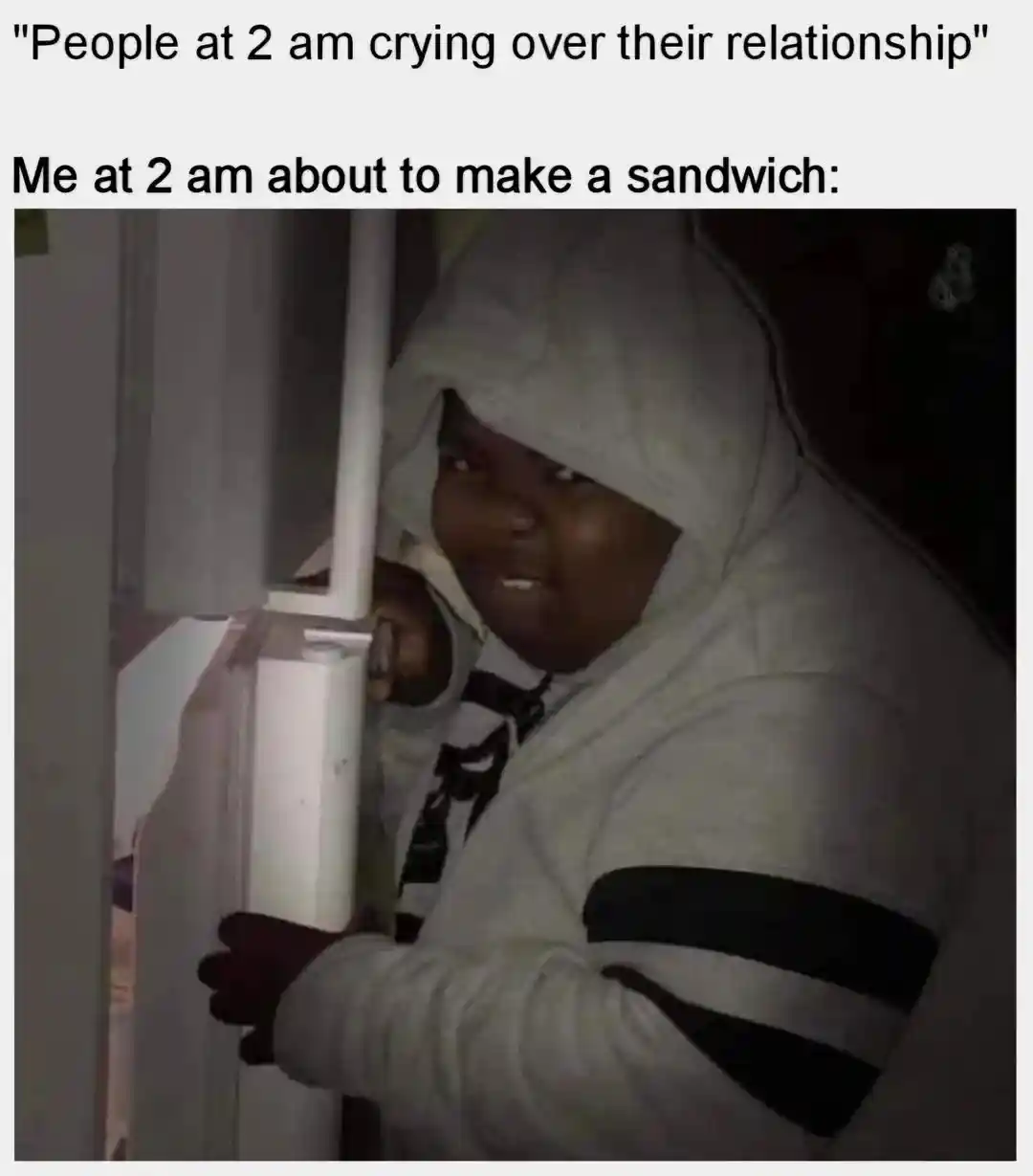 Depressed wojak meme midnight snack