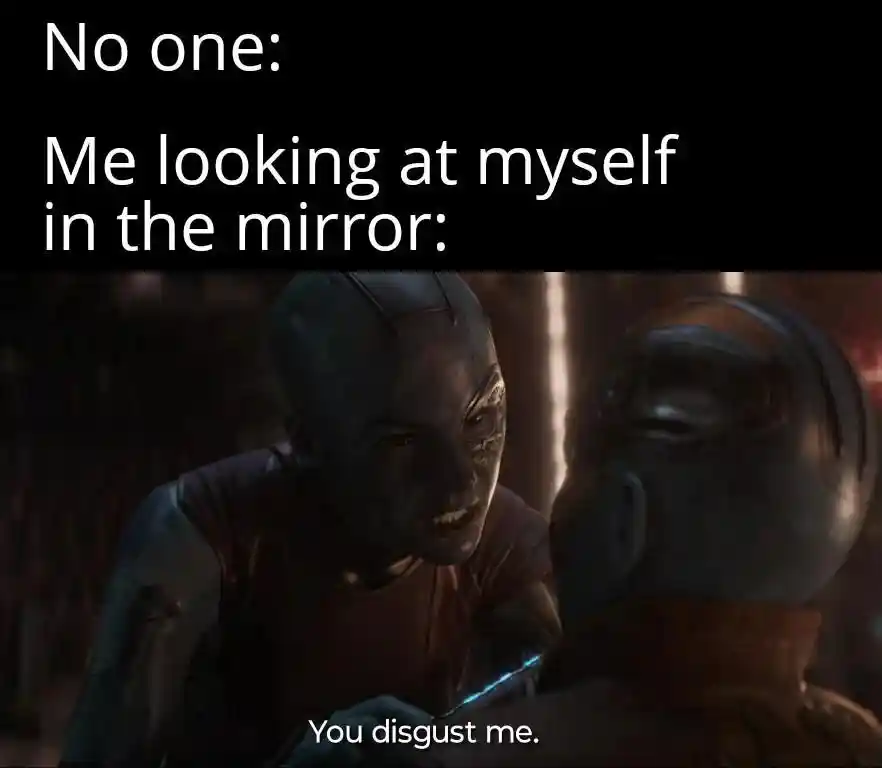 Mirror self disgust meme hating yourself