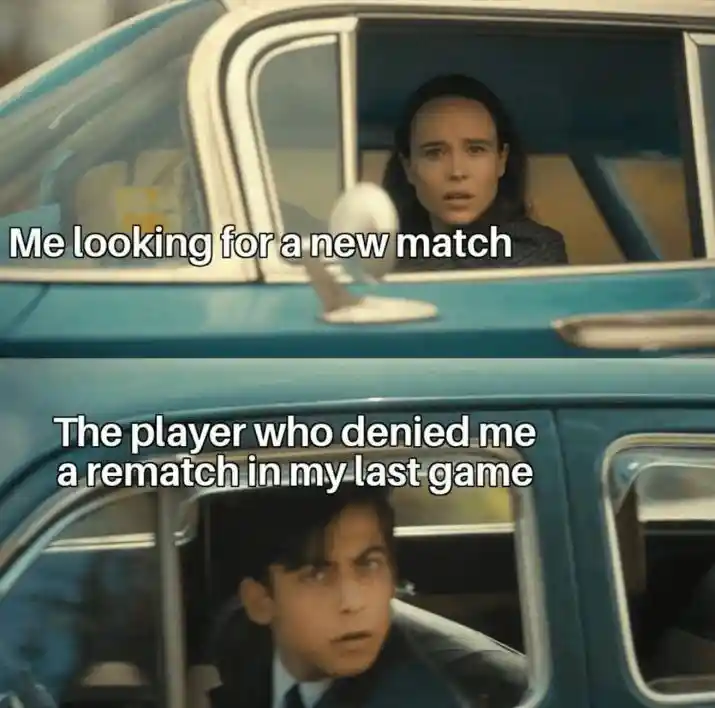 Rematch hunt meme seeing old denier