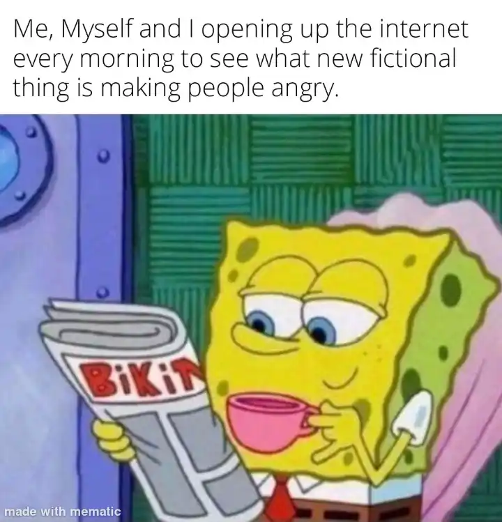Spongebob meme checking internet drama