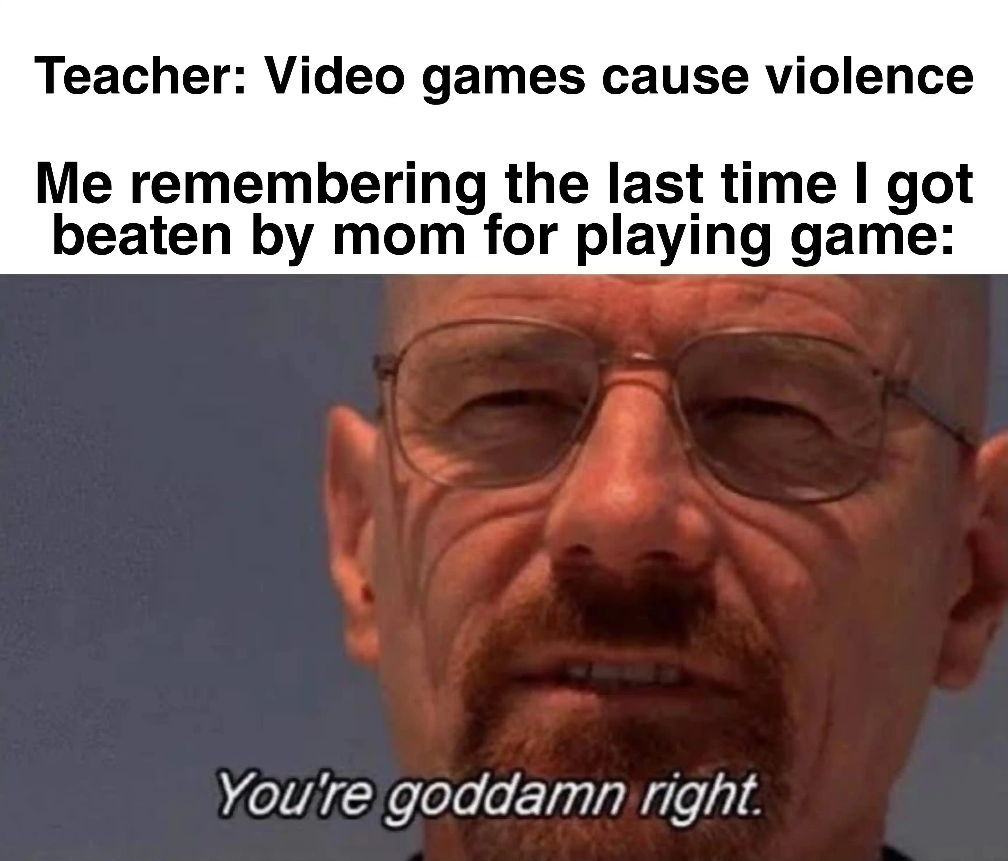 Video game violence meme agrees with mom