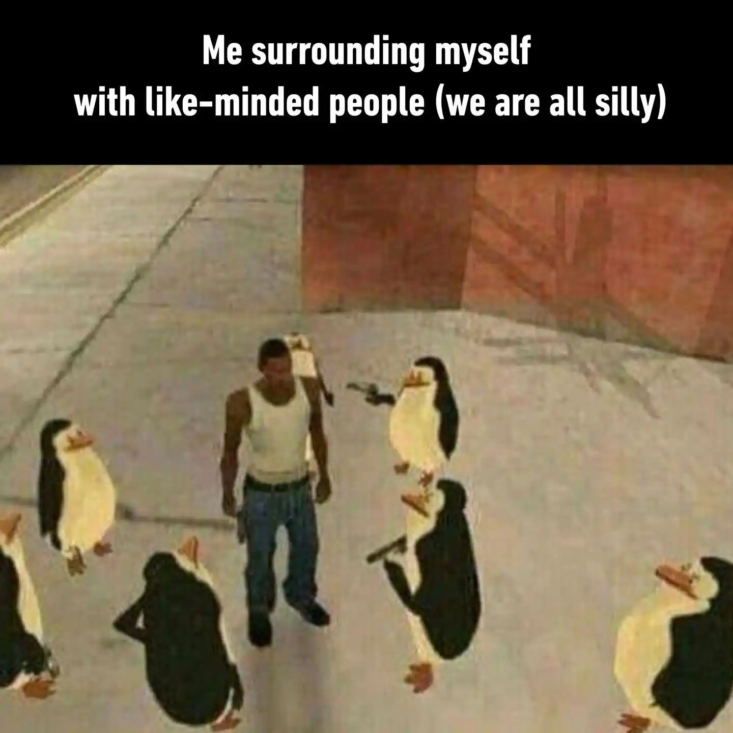 Gta silly penguin meme, Hanging with pals