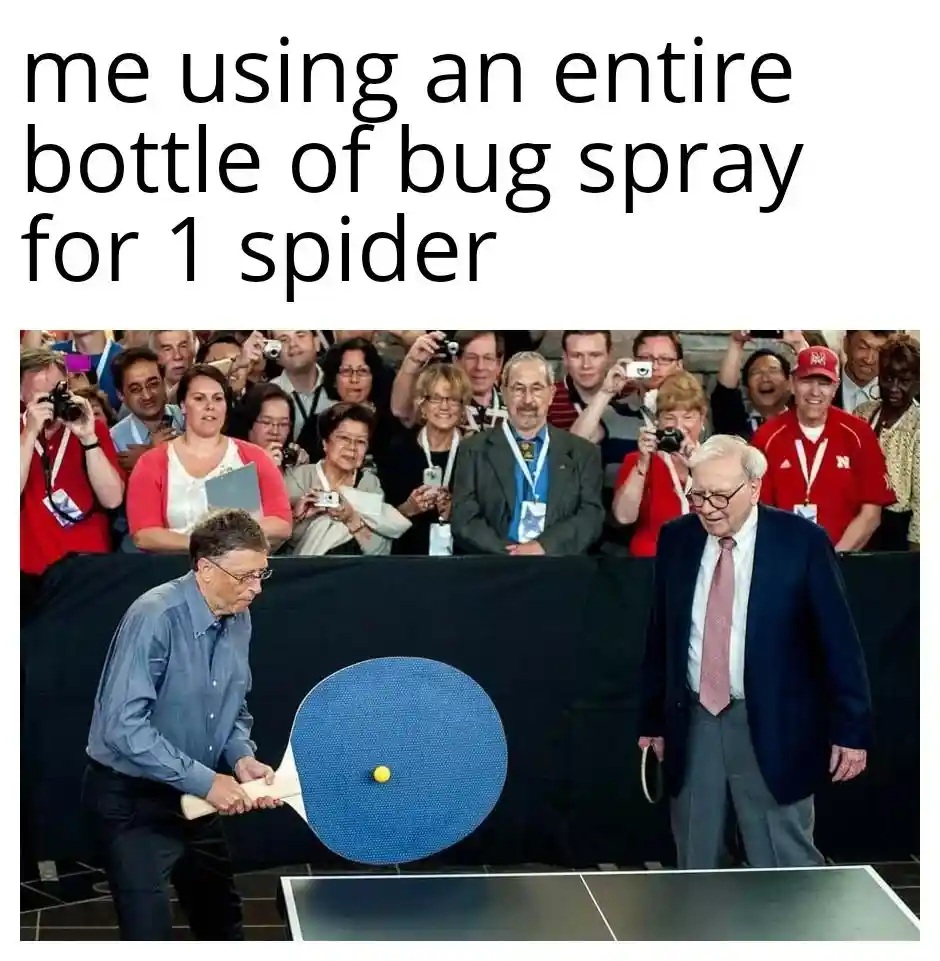 Entire bug spray for one spider meme overkill