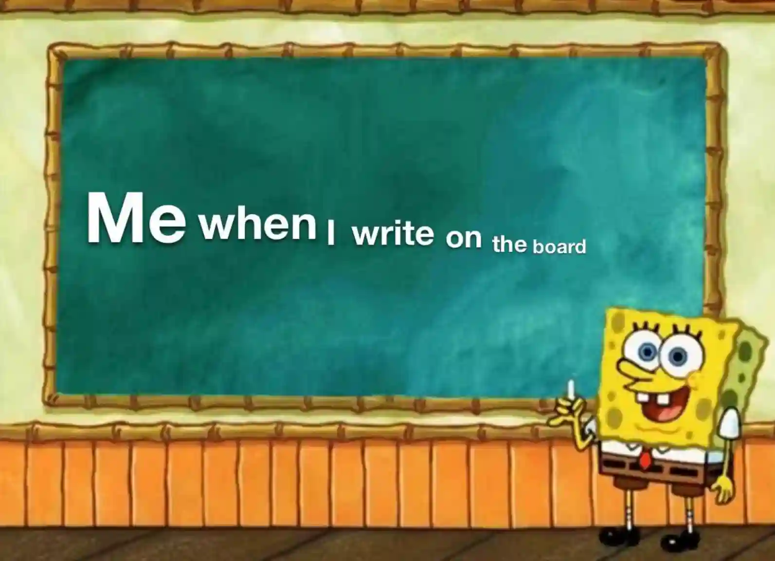Spongebob chalkboard meme ready to write