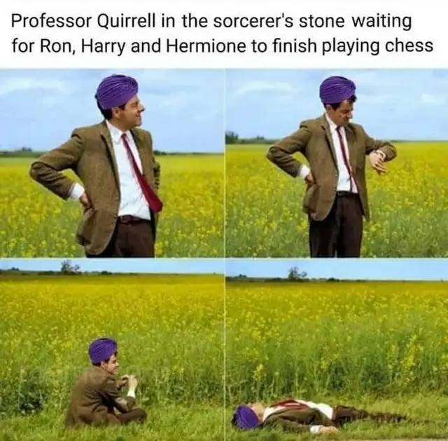 Mr bean waiting meme waiting for harry potter chess game