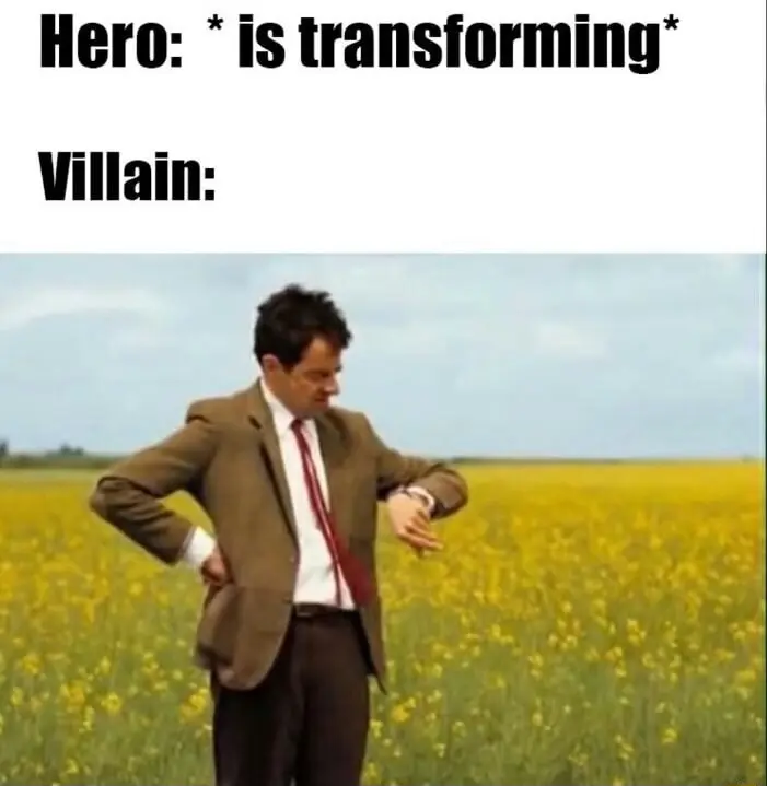 Mr bean waiting meme waiting for hero