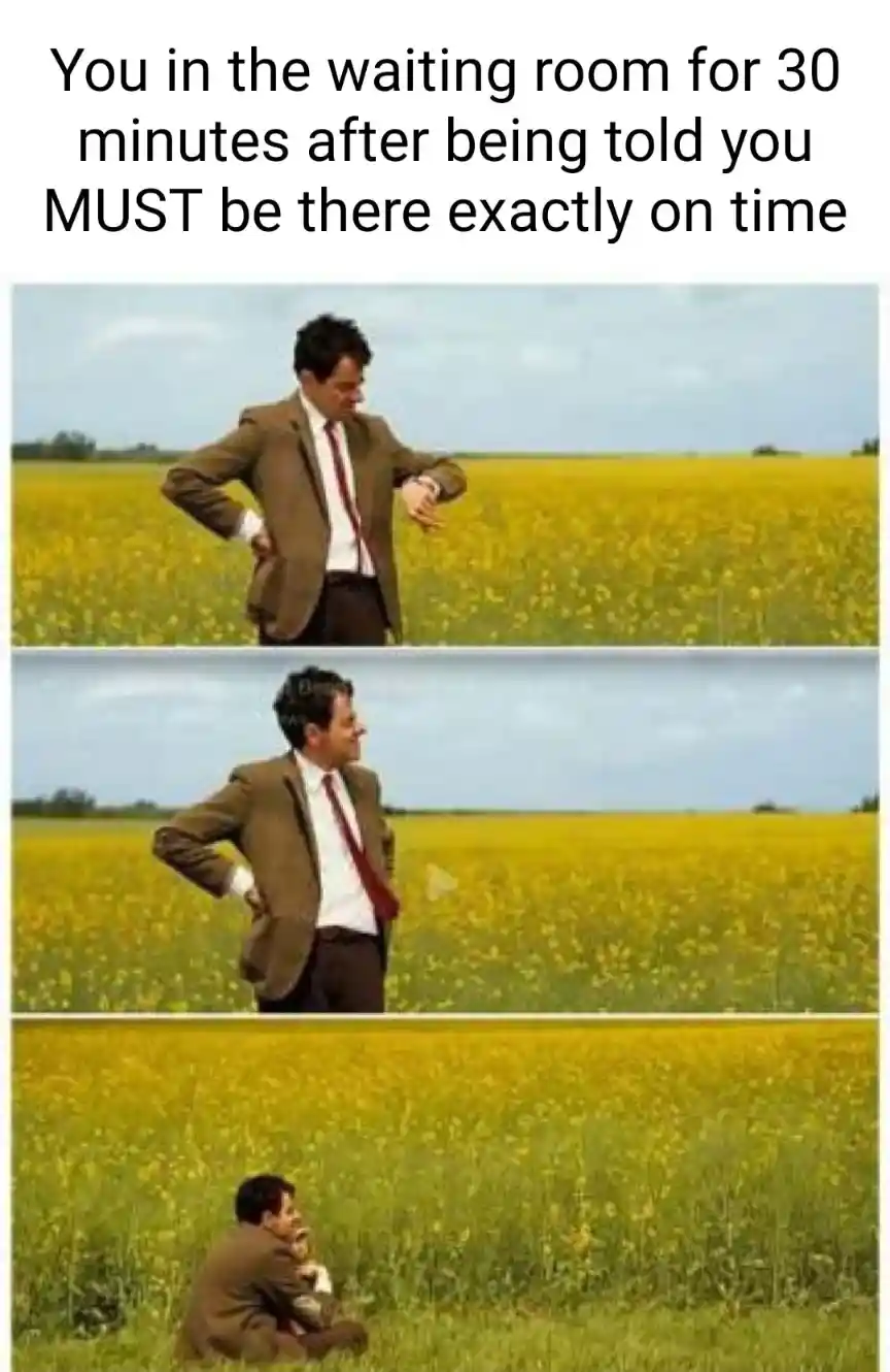 Mr bean waiting meme waiting 30 minutes after told to be on time