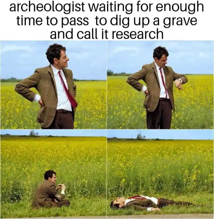 Mr bean waiting meme waiting for grave research