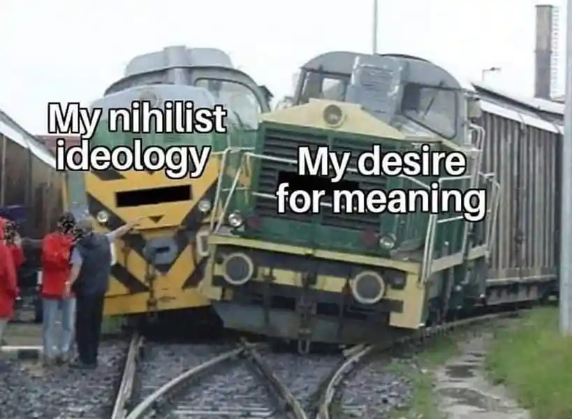 Depressed wojak meme nihilism clash