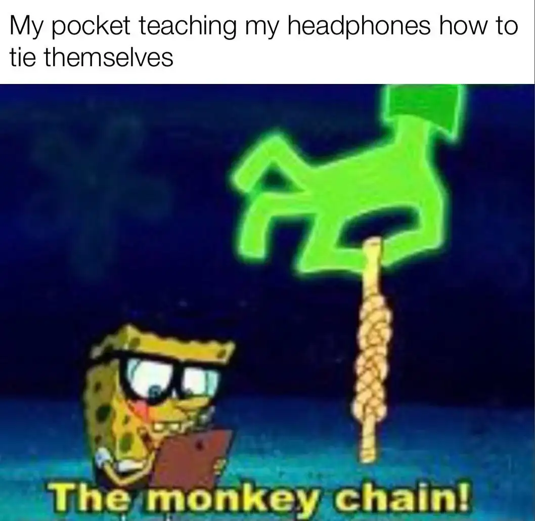 Tangled earphones meme funny pocket joke