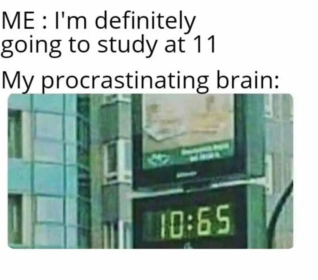 10 65 clock meme avoids study at 11