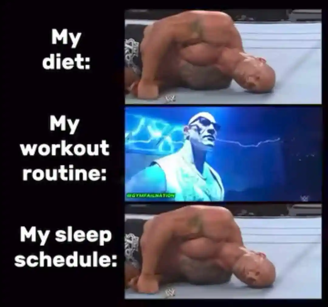Diet workout sleep meme funny gym joke