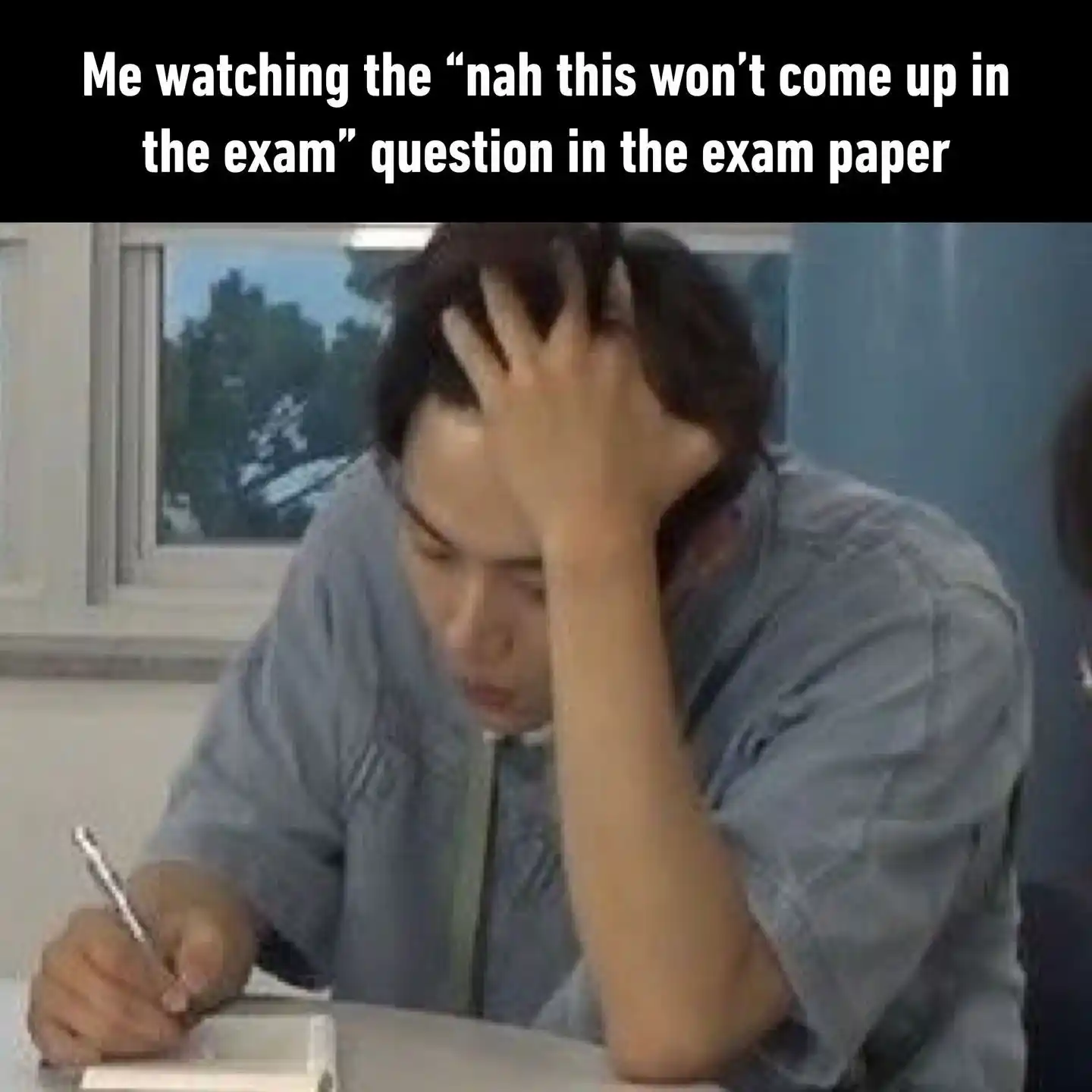 Exam surprise question meme shocked