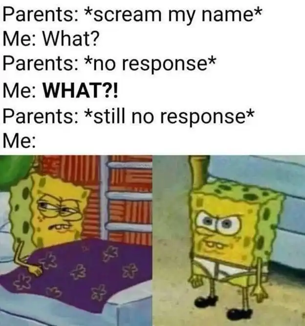 Parents scream no response meme annoyed