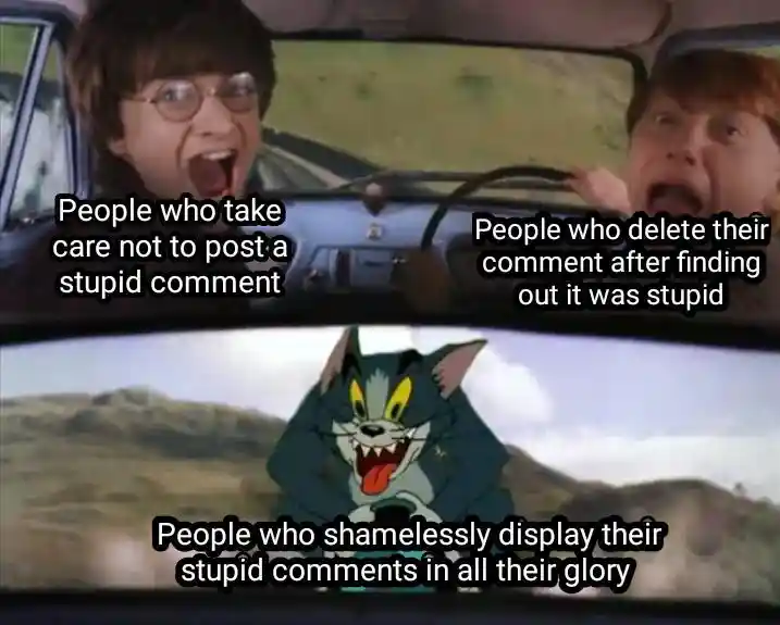 Silly comment meme tom passing harry