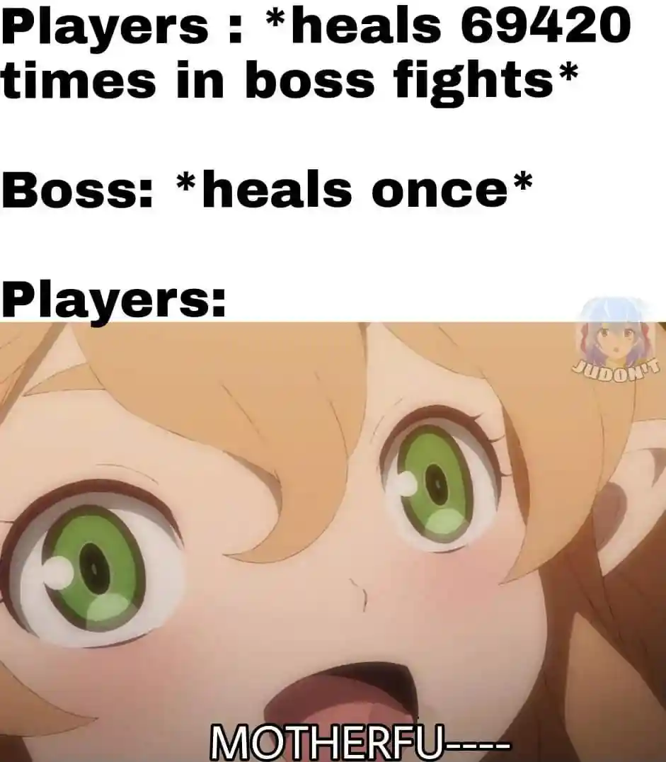 Players boss heal meme furious reaction