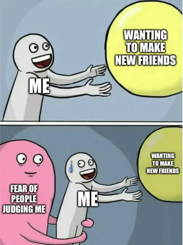 Running away balloon meme held back making new friends