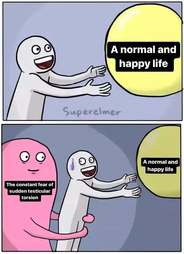 Running away balloon meme held back by health fear