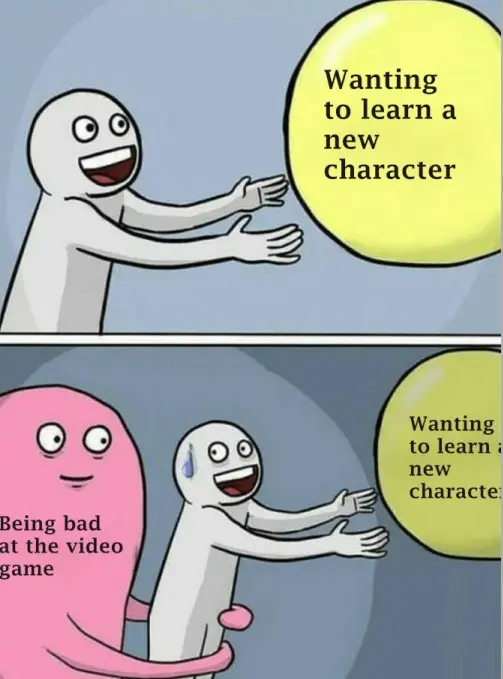 Running away balloon meme held back by bad gaming skill