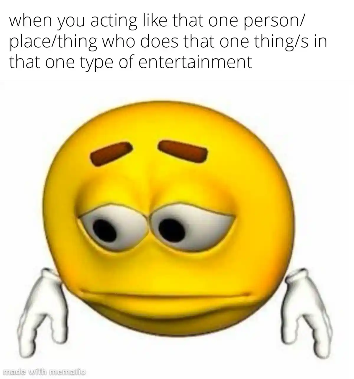 Sad emoji meme acting like overused trope tired