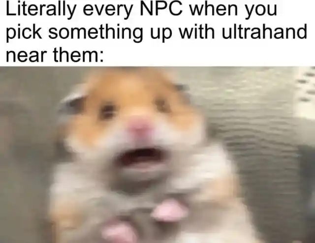 Scared hamster meme npc shocked by ultrahand