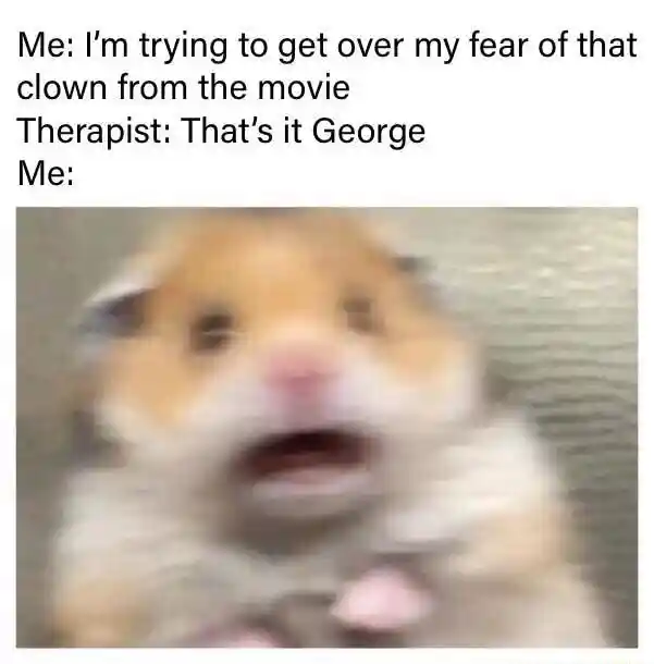 Scared hamster meme jumps at george call