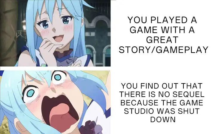Screaming aqua meme upset no game sequel