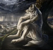Sitting wolf meme