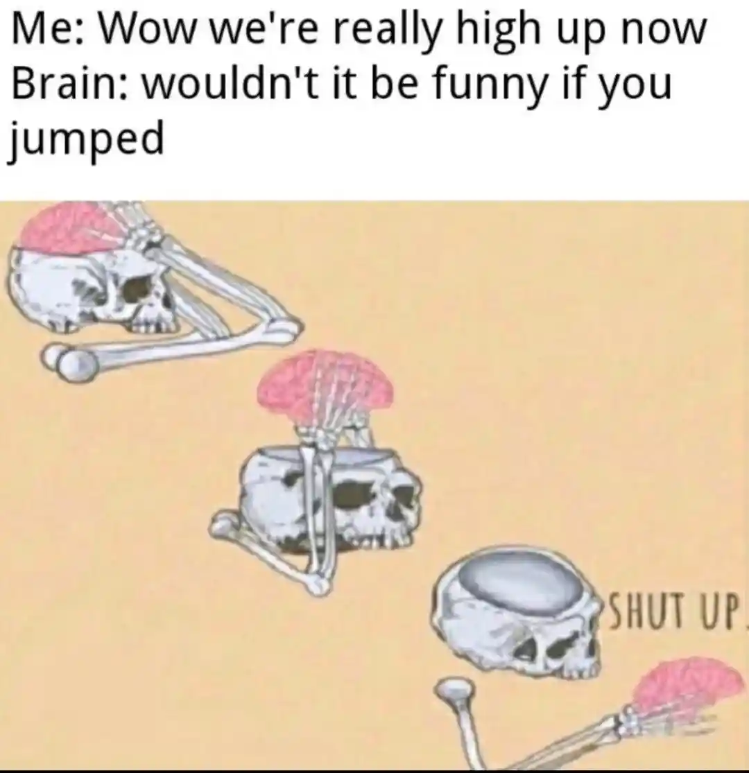 Skeleton shut up brain meme rejects jump