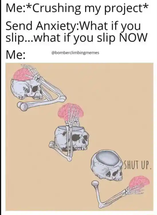 Skeleton shut up brain meme beat anxiety