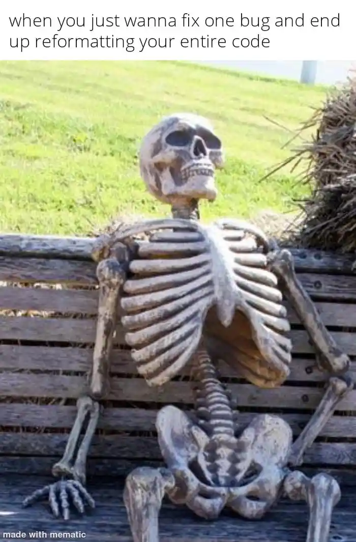 Skeleton waiting meme fix bug redo code