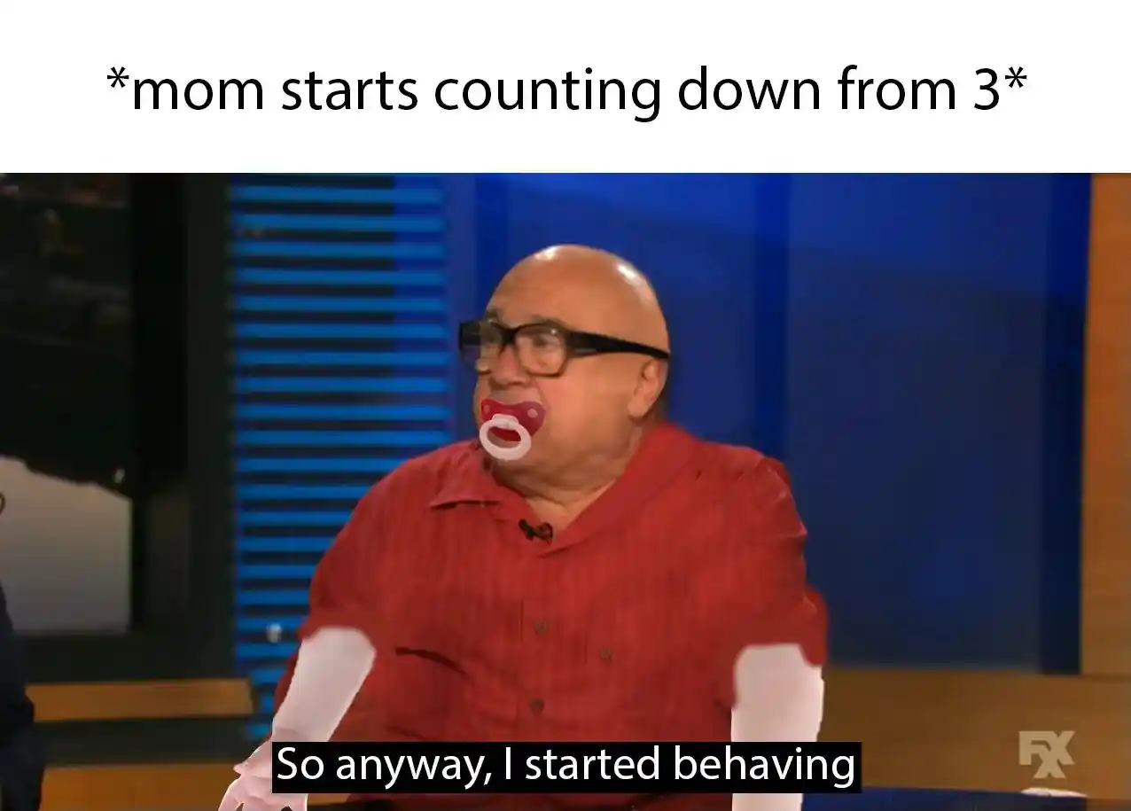 Mom countdown from 3 meme starts behaving