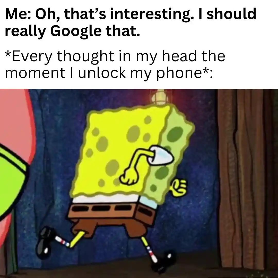Spongebob running meme forget to google