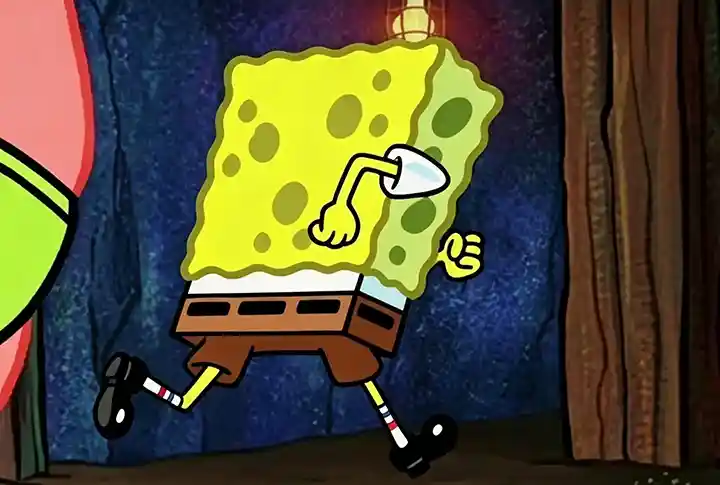 Spongebob running meme template