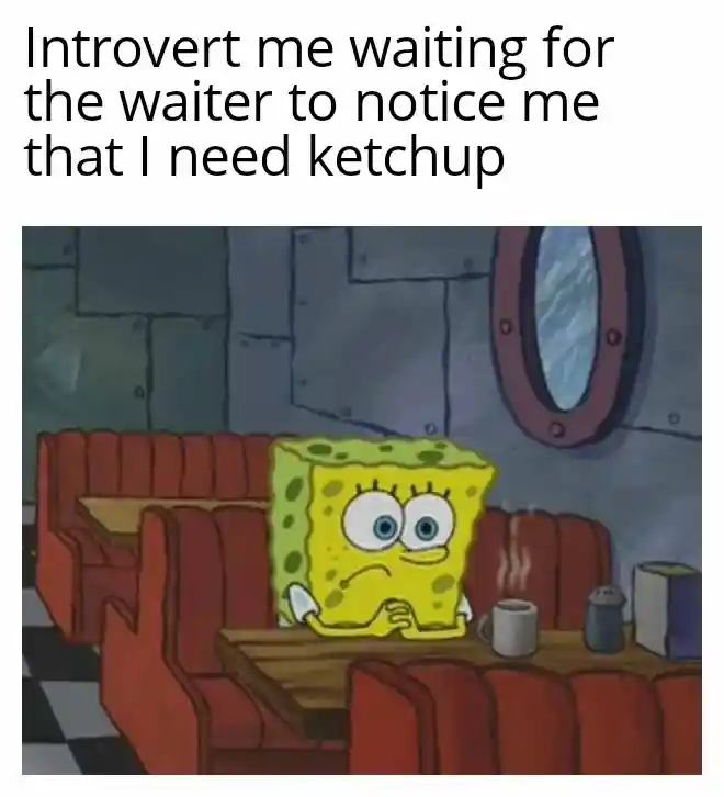 Spongebob waiting meme waiting for waiter to get ketchup