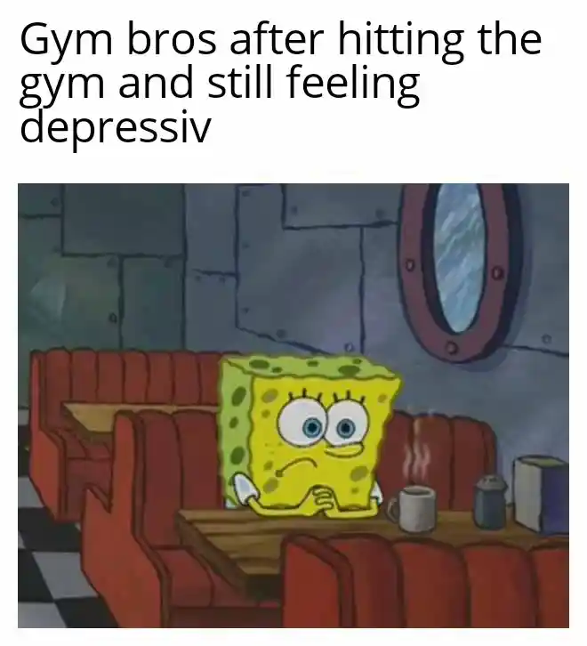 Spongebob waiting meme gym bros are sad post gym