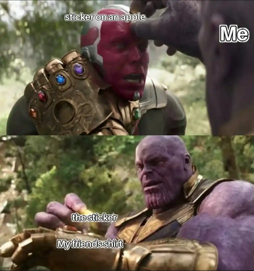 Thanos vision sticker meme funny prank
