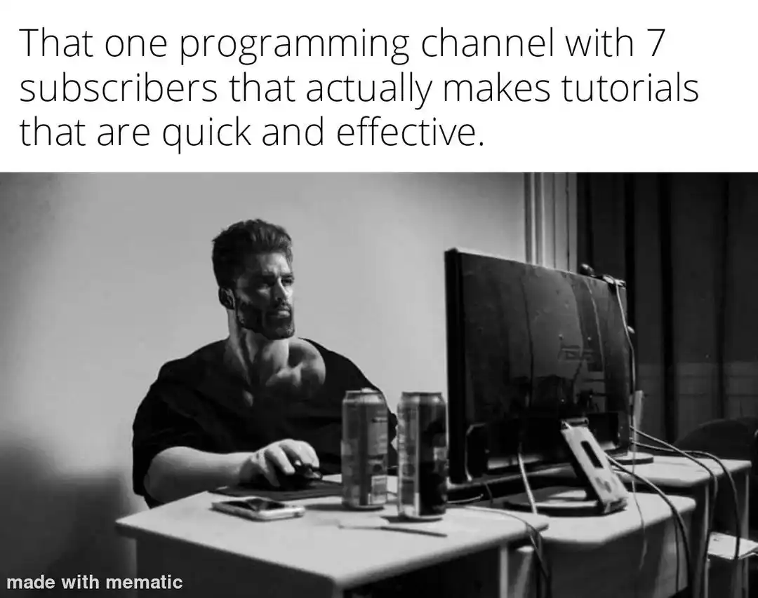 Gigachad coding meme shares quick useful tips