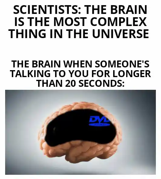 Brain dvd meme zones out in long talks