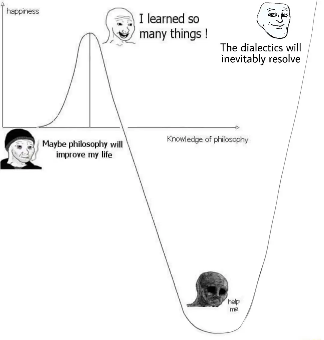 Philosophy meme showing happiness drops