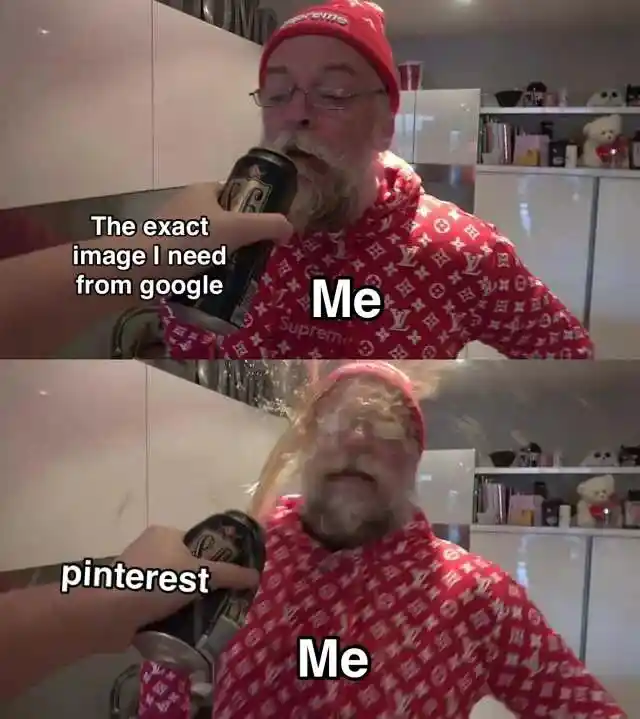 Google image meme ruined by pinterest