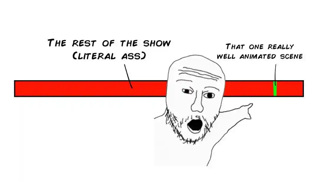 Anime meme pointing at one great scene