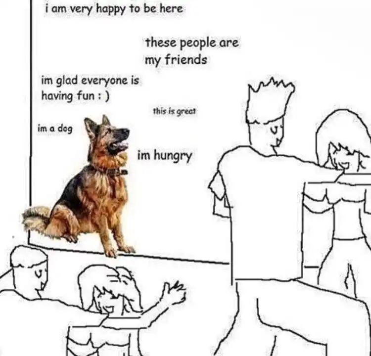 They don't know meme dog is very hungry