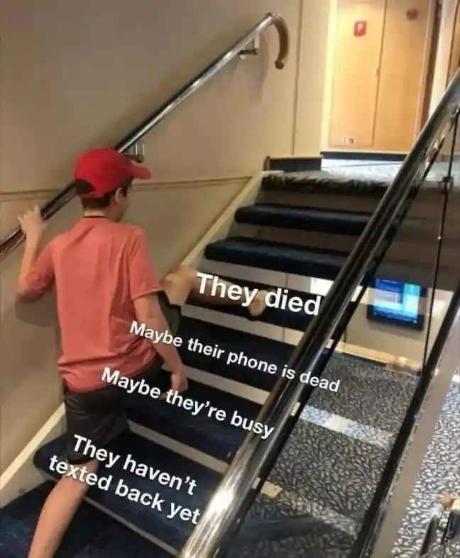 No text back meme overthinking