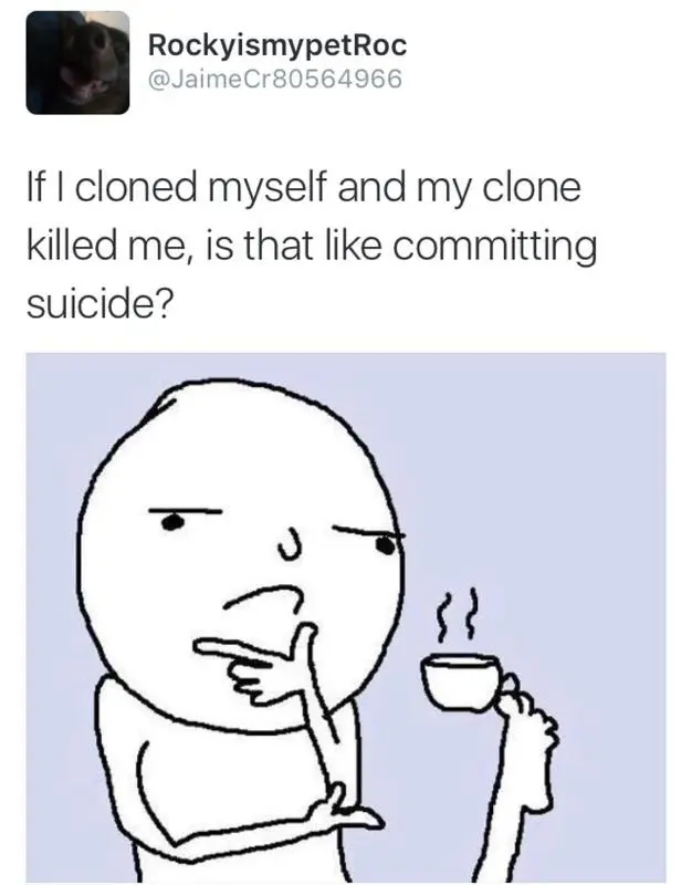 Thinking foot meme thinking clone suicide