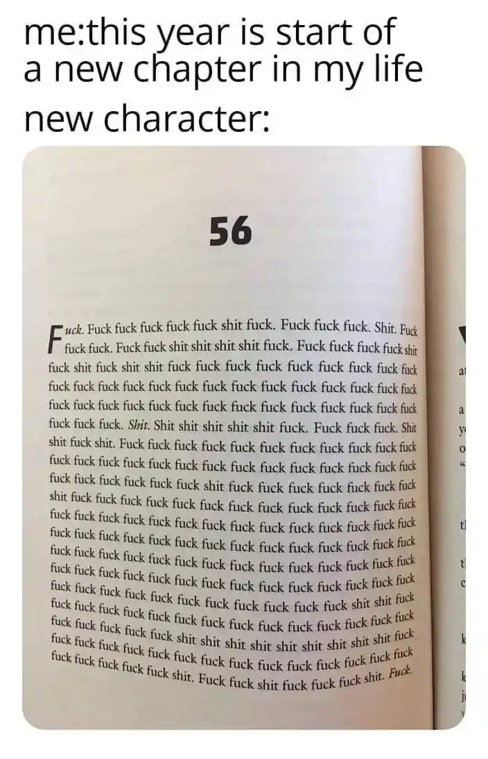New chapter meme shows angry vulgar rant