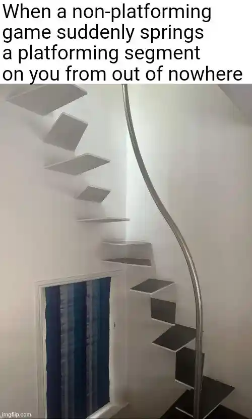 Non platforming game meme weird stairs
