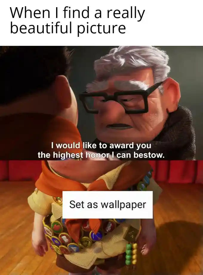 Carl award meme set picture as wallpaper